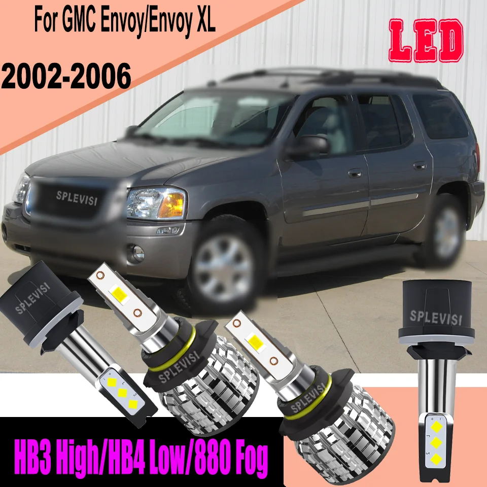 

360° Adjustable Beam - LED Headlight High Low Fog Light Set Car Bulb Combo For GMC Envoy/Envoy XL 2002 2003 2004 2005 2006