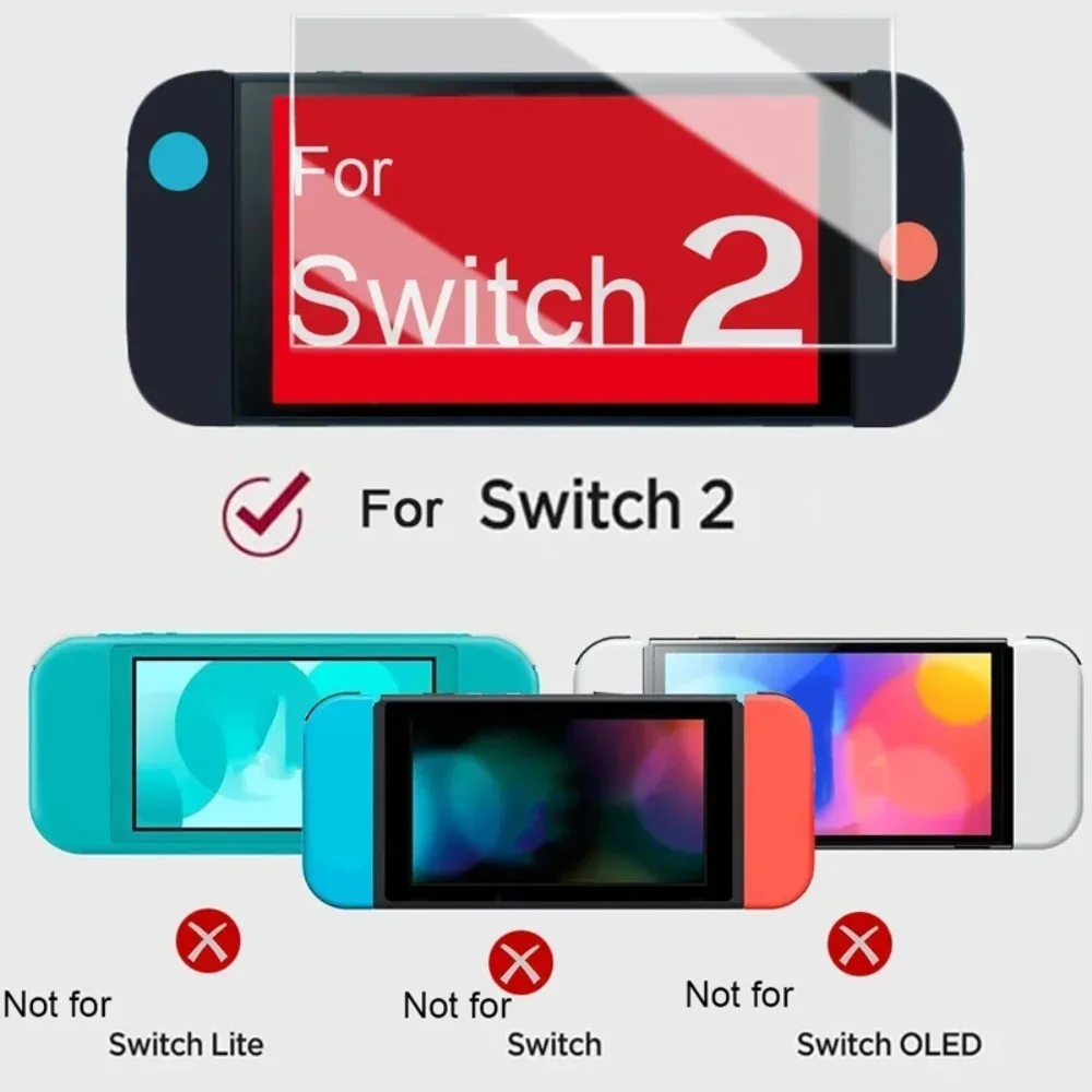 3-in-1 Travel Carrying Case for Nintendo Switch 2 Easy Installation Tempered Glass Screen Protector Films with Slim EVA Hard Bag