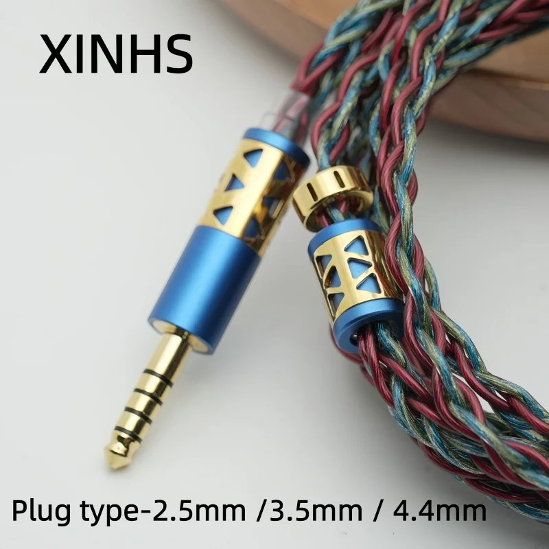 XINHS XH03 Wildweave Dream 8-Core 7N OCC versilbertes HIFI IEM-Kabel, 2Pin/MMCX/IE900, 2,5/3,5/4,4mm Stecker – Detail 3