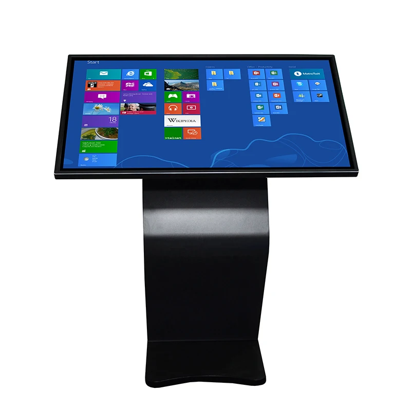 32 inch Angled Touch Interactive Koisk K Style Indoor Touch Screen Booth LCD Digital Signage Freestanding Kiosk