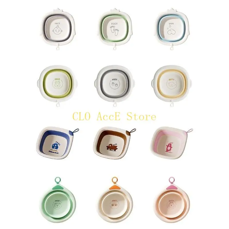 

16FE Reusable Infant Wash Basin Multi Purpose Bathing Pan Foldable Storage Space Saving for Baby Daily Care Essential