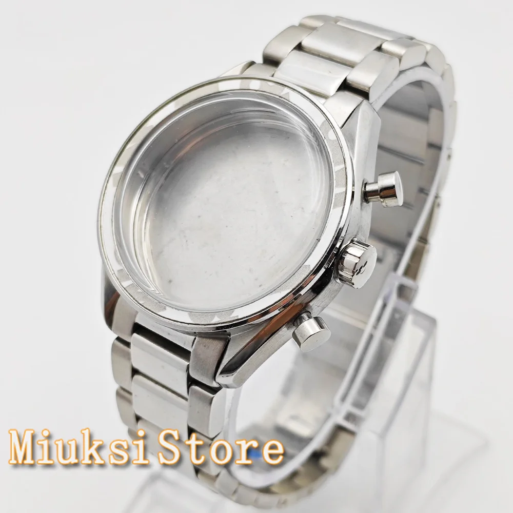 40mm Watch case Quartz VK63 Multi-functional Chronograph Diving Waterproof Watch Accessories fit VK63 Movement