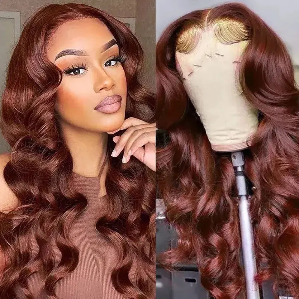 Chocolate Wig Body Wave 13x6 HD Lace Front Human Hair Wigs Gluleless Brown Colored 13x4 360 HD Full Lace Frontal Wigs Human Hair