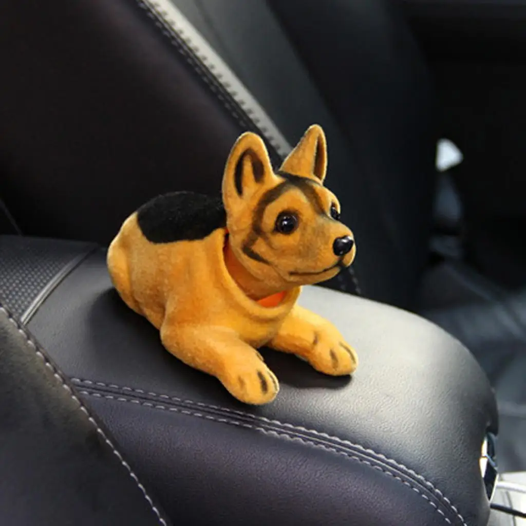 Bobbing Head Shepherd Dog Auto Car board Decors Toy Figurine, 6.6 x 3.2 x 3.9 Inch