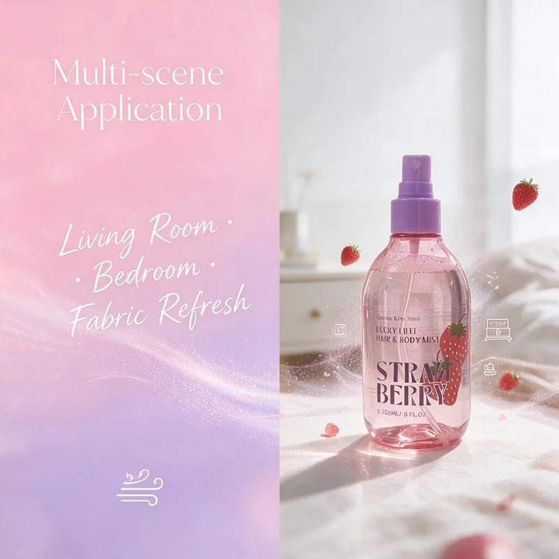`Strawberry Scent Room Spray, Household Air Freshener, Sweet Fruity Fragrance Mist, Long‑Lasting Aroma for Bedroom Wardrobe Clos view 6
