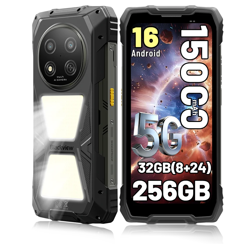 [Expédition depuis la France] Blackview Android 16 15000mAh 33W 5G ROCK 2 Pro Smartphone robuste 8GB+256GB 6.67'' IPS Empreinte digitale NFC