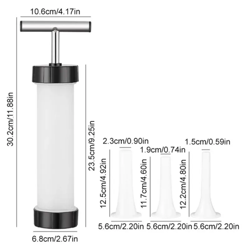 1Set Manual Sausage Stuffing Machine Homemade Sausage Stuffer Sausage Syringe Sausage Stuffer Gadgets Manual Meat Injector Tools