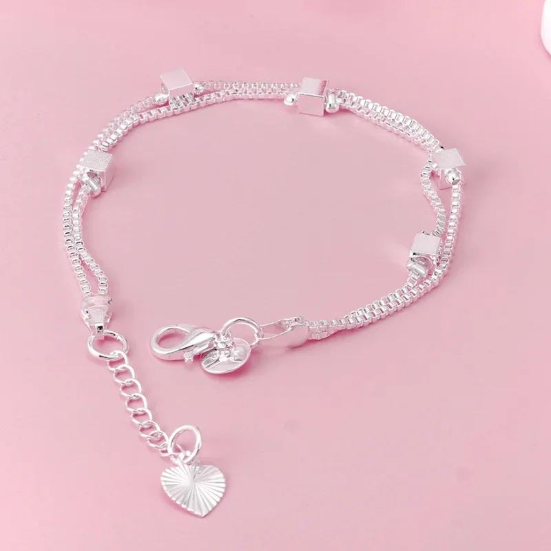 

New popular 925 Sterling Silver special Chain Bracelets for women men Party Wedding streetwear Jewelry Anniversary Gifts