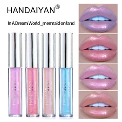 HANDAIYAN 6 Colors Shiny Liquid Lipstick Diamond Metal Lipgloss Waterproof Long-Wearing Makeup Glossy Lipstick Popular Cosmetics