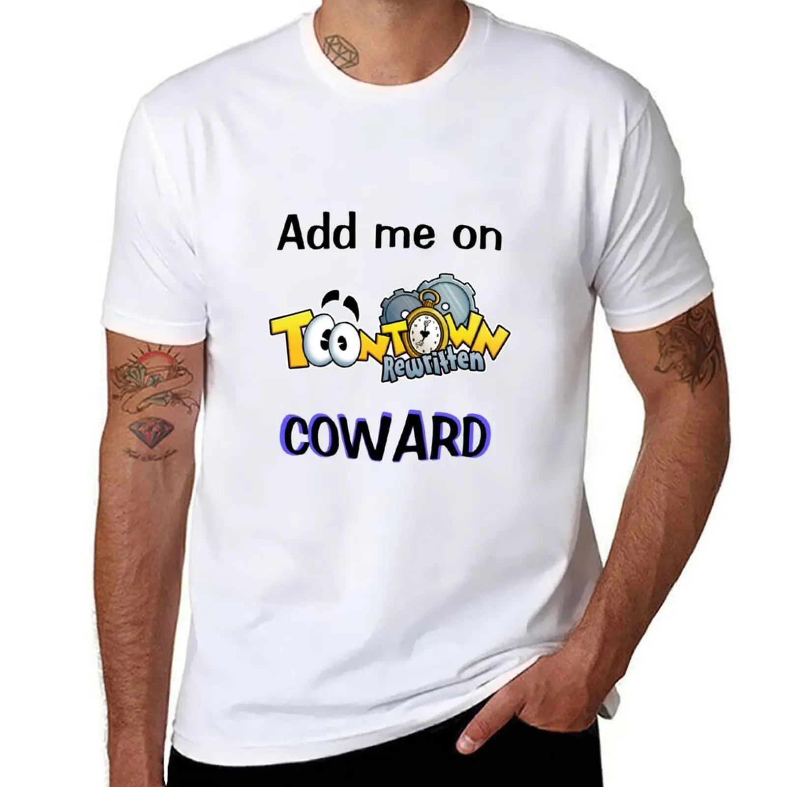 

Add Me on Toontown Coward T-Shirt Basic Daily Outfit Short Sleeve Tee