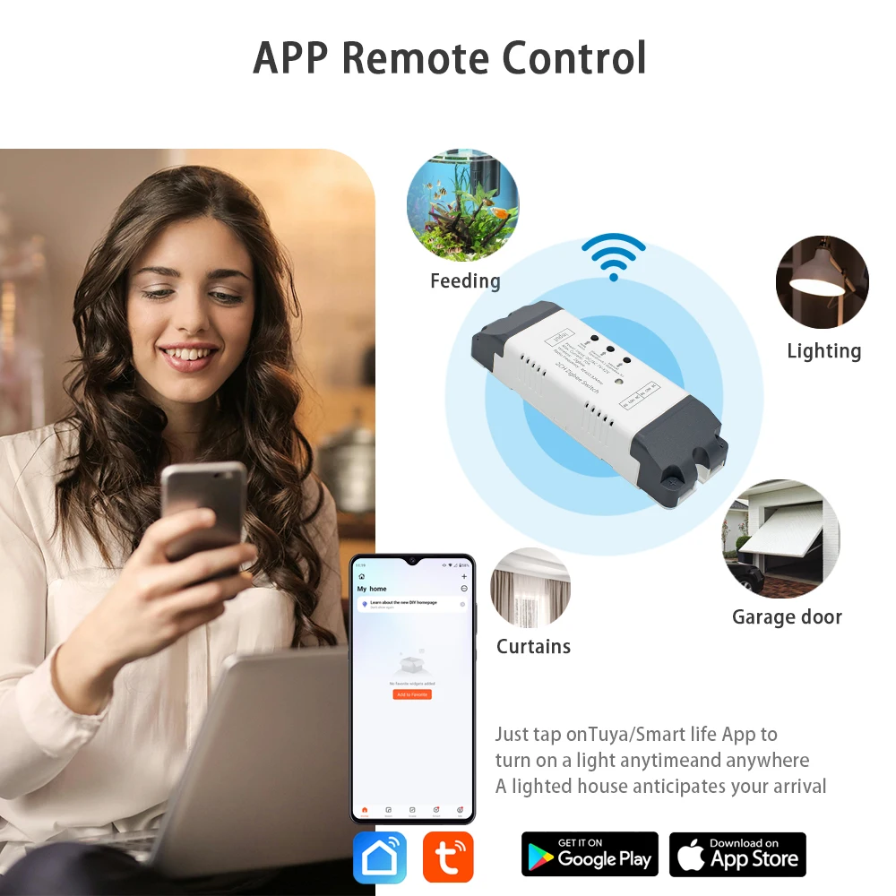 2CH Tuya Zigbee 12V 24V 220V 230V Dry Contact Relay Module for Light Motor Garage Alexa Smart Switch Controller