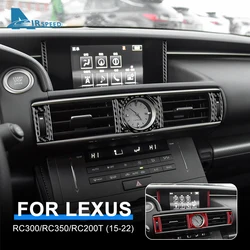 Real Soft Carbon Fiber Sticker For Lexus RC300 RC350 RC200T 2015 2016 2017 2018 2019 2020 2021 2022 Car Center Air Outlet Vent