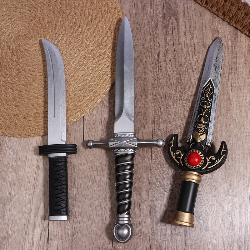 Simulation PU Dagger Children Sword Weapon Movie Cosplay Sword Prop Role Play Gift Safety Weapon Model Toy Kid Gifts