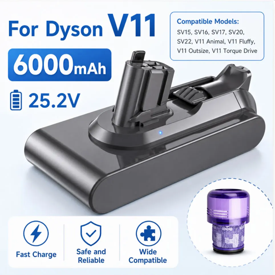 Neue originale Lithium-Batterie 25,2V für Dyson SV15 V11 Absolute Fluffy Cyclone Animal Pro Total Handstaubsauger Ersatzteil