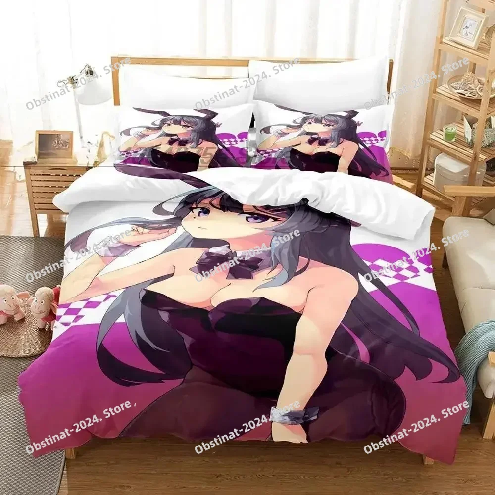 

3d Print Anime Sexy Girl Sakurajima Mai Bedding Set Single Twin Full Queen King Size Bed Set Adult Kid Bedroom Duvet cover Sets
