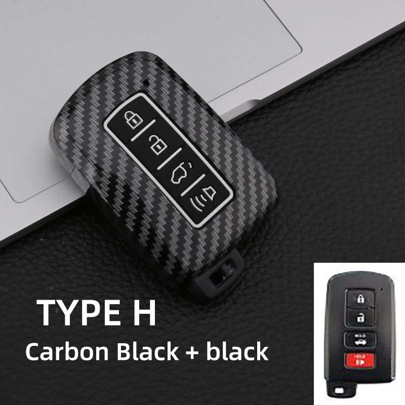 New Carbon ABS 2/3/4 Button Car Key Case Cover For Toyota RAV4 Highlander Avalon Sequoia Tundra Tacoma 4Runner Land Cruise Prius