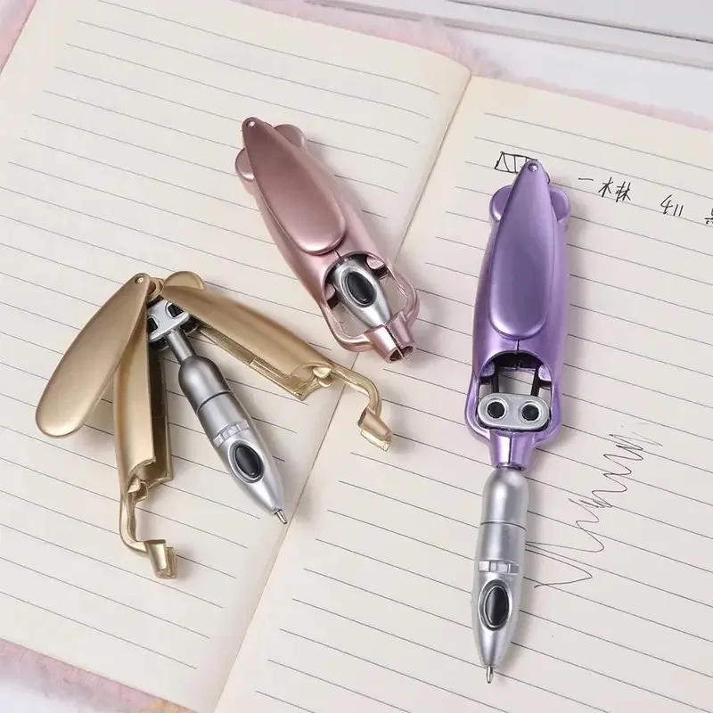 Squid-Designed ABS Robotic Pen - 1.0mm Push-Type Foldable, Multifunction Ballpoint Writing Pen for Students