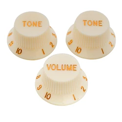 Musiclily Pro Inch Size Fine 24 Splines Guitar Tone Volume Control Knobs for USA Made ST Style Electric Guitar (Set of 2T1V)
