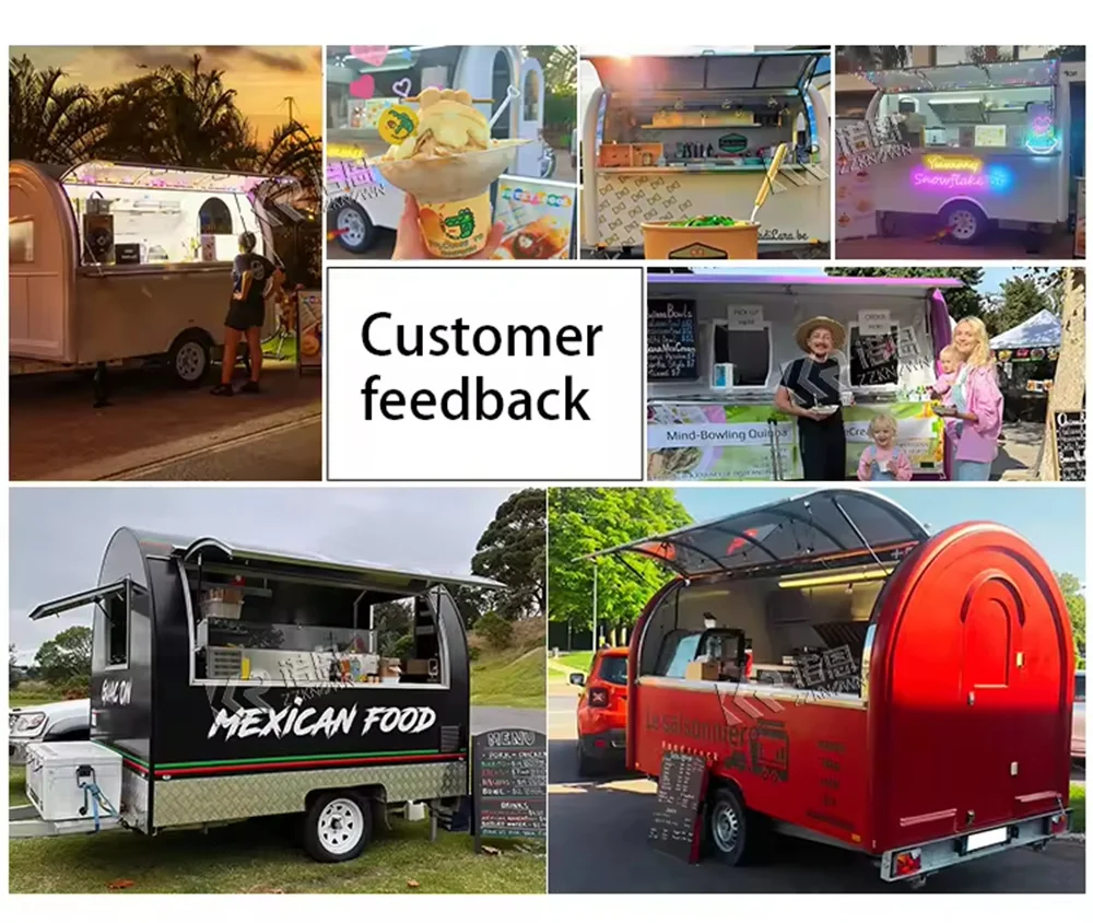 Street Multifunctional Mobile Coffee Ice Cream Cart Food Trailer Fully Equipped Mobile Kitchen Food Truck For Sale - Image 6