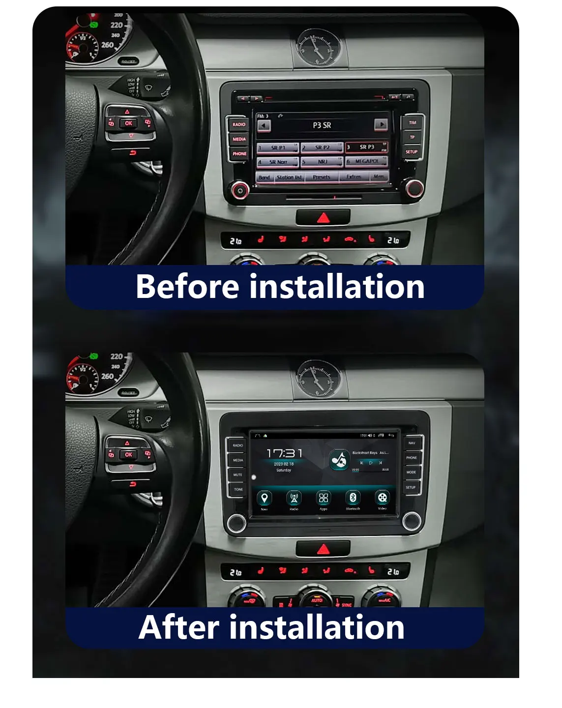 Car Head Unit Autoradio For Volkswagen Passat B6 Multivan T5 Polo Golf MK5 Jetta Tiguan Touran Seat VW Navigation Bluetooth GPS