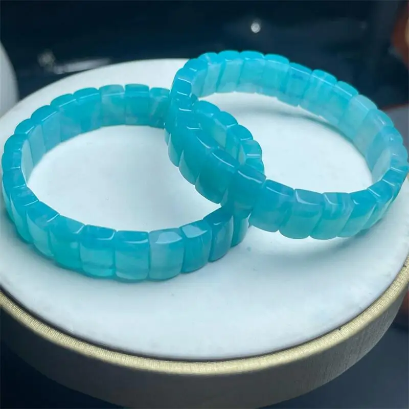 

11X7MM Natural Amazonite Bangle Gemstone Wealthy Healing Fengshui Stone For Women Men Holiday Gift 1PCS