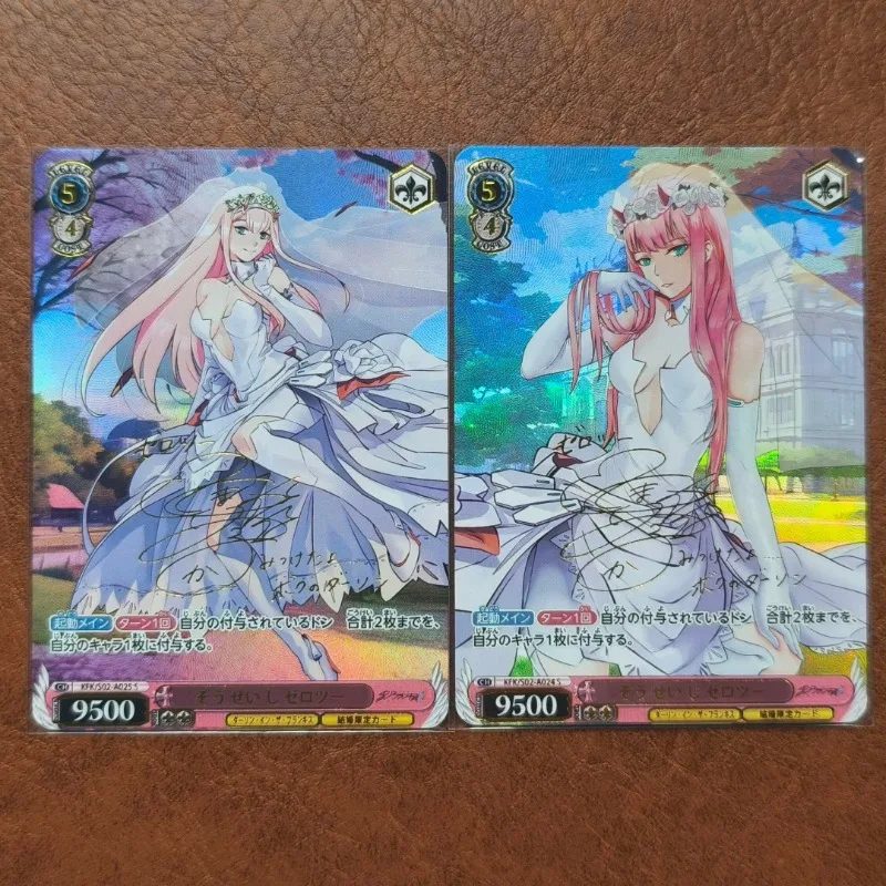 2 модели коллекционных карт Darling in The Franxx Zero Two Bride ACG DIY, складные, с блестками, в стиле аниме, с изображением богинь, игрушка-подарок