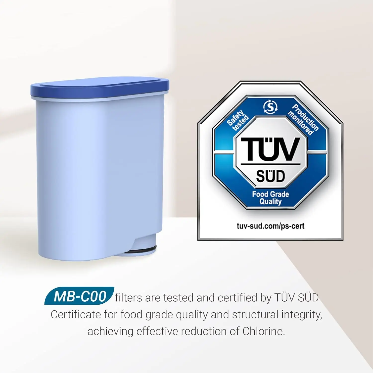 متوافق مع فيليبس ®   أكوا كلين ®   CA6903/10 CA6903/22 CA6903 مرشح الكلسي الكلسي، يقلل من محتوى الكلس الكريمي في الماء