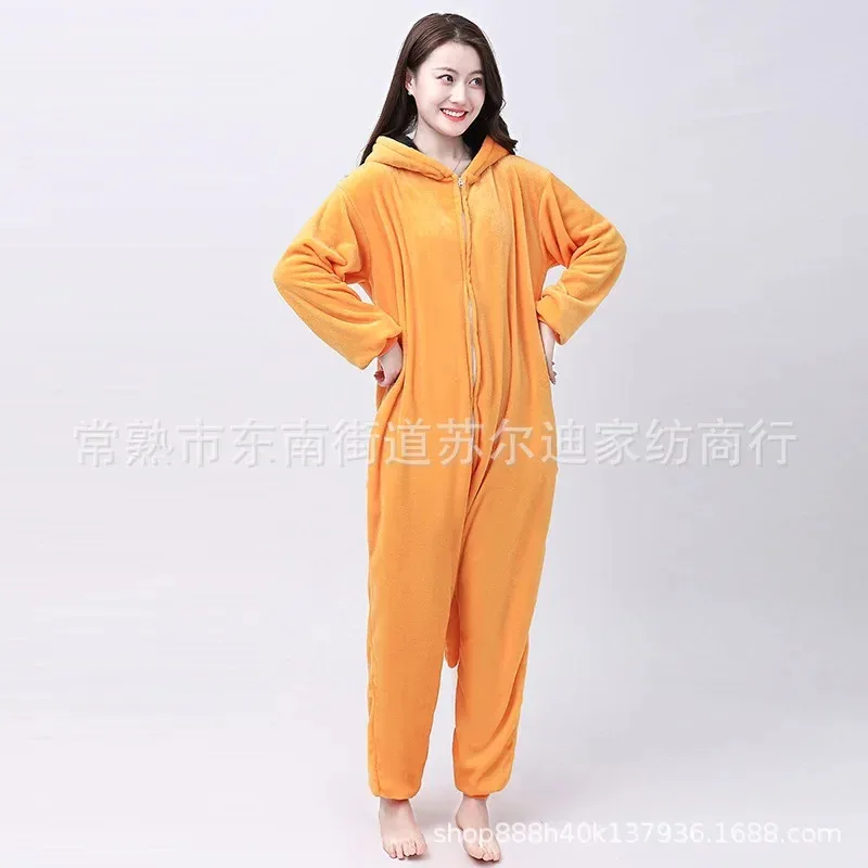Uzumaki Kurama Kyuubi renard Cosplay Costume Kigurumi Adult Unisex Anime Pajamas Flannel Jumpsuit Sleepwear