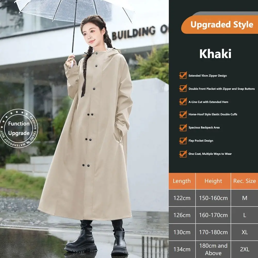 

Подарочный водонепроницаемый плащ для взрослых, цельный дождевик с капюшоном, длинный дождевик на молнии, дождевое пончо для женщин и мужчин