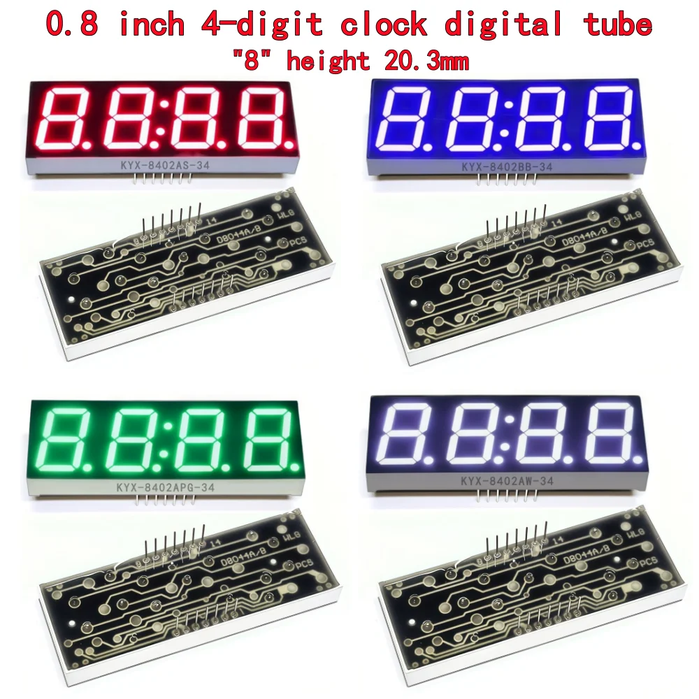 10PCS 0.8 inch 4-digit clock digital tube 71.5mmX26mm digital display 