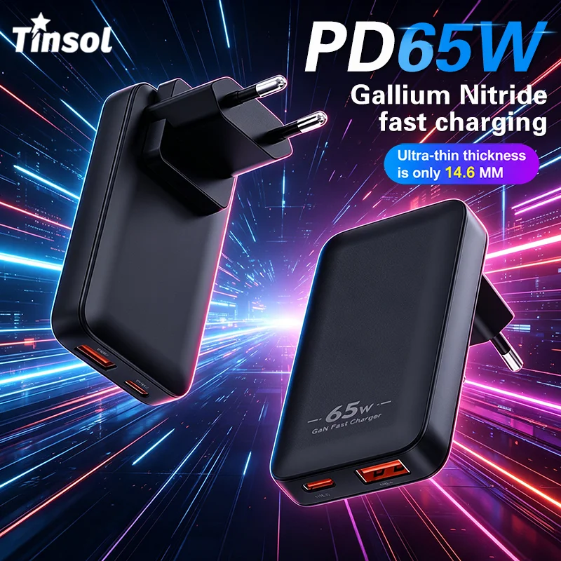 TINSOL PD 65W Ultra-Thin Gallium Nitride Charger Multi-Count