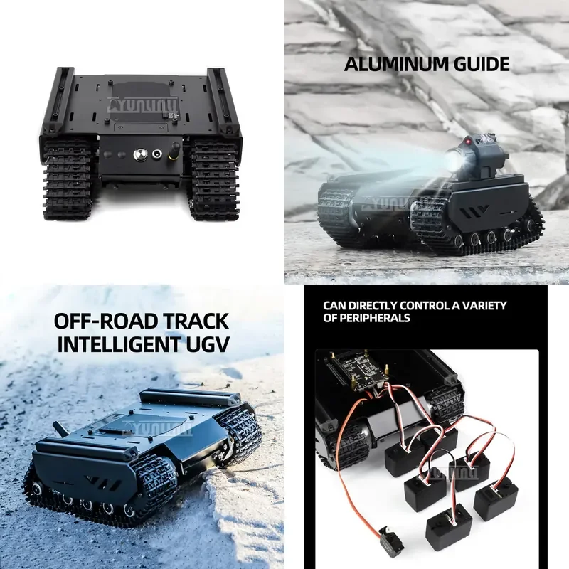 for ESP32 Flexible Expandable Off Road Tracked UGV Chassis Robot Car Kit with External Rails Support Multiple Hosts WIFI