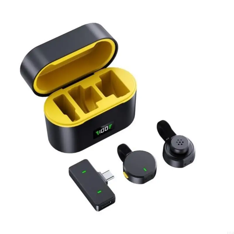 2025 جديدة لضوضاء ميكروفونات ميكروفون لاسلكية جديدة لإلغاء نظام ميكروفونات مزدوجة قابلة لإعادة الشحن لالتقاط صوتي واضح في أي