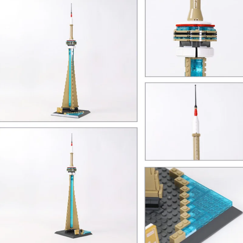 Kit di costruzione della torre di comunicazione OUZEY, modello di raschietto micro blocchi, giocattolo educativo STEM per adolescenti