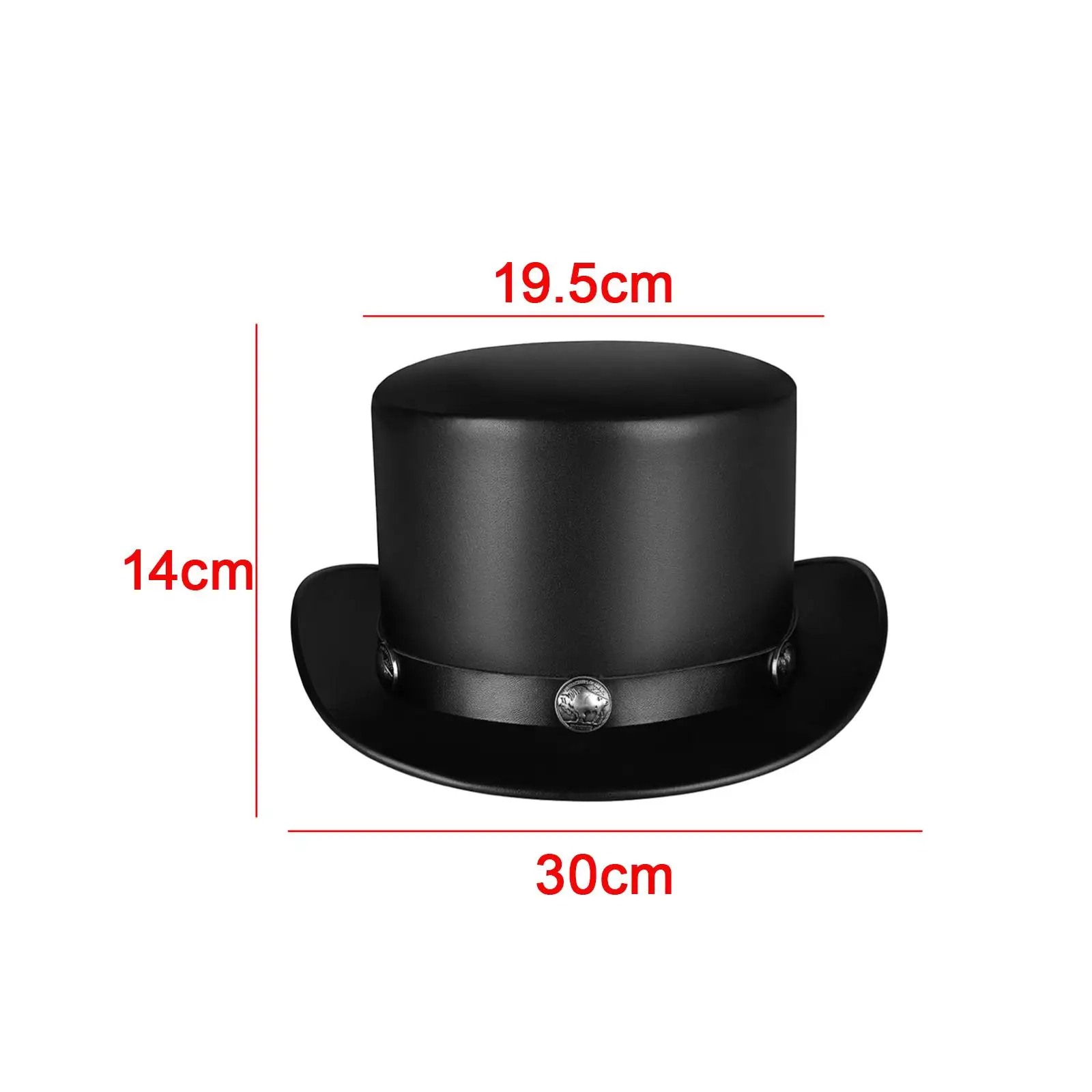 Kapelusz magika PU z nitem, skórzane nakrycie głowy na Halloween, przebranie na imprezę Showman dla mężczyzn