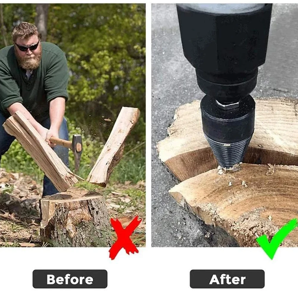 

Split Wood Chop Wood Drill Bit Driver Accessories 32mm Drill Bit Cone Log Splitters Firewood Chop Timber Breaking Chopper