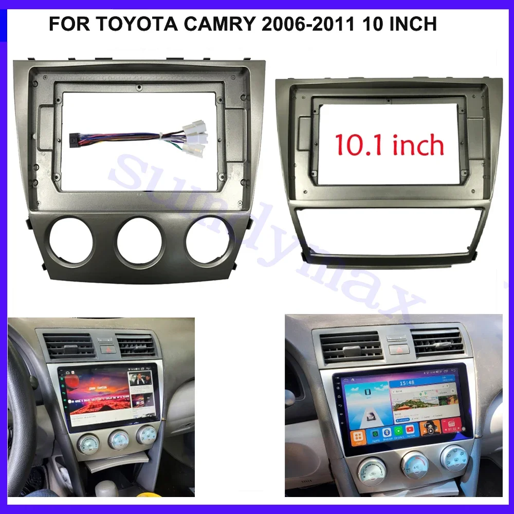 10.1 inch 2 Din car radio frame for Toyota camry Solara 2006-2011 car Multimedia radio player Double din Fascia