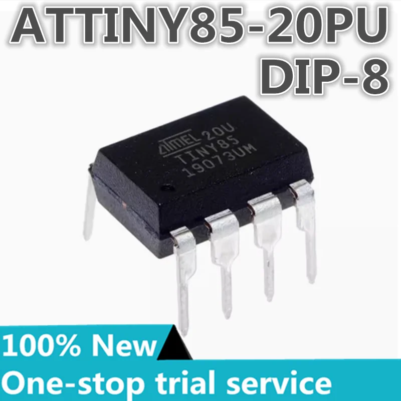 2-50PCS %new ATTINY85-20PU DIP-8  ATTINY85-20SU SOP-8 AVR® ATtiny, Functional Safety (FuSa) Microcontroller IC 8-bit 20MHz 8KB