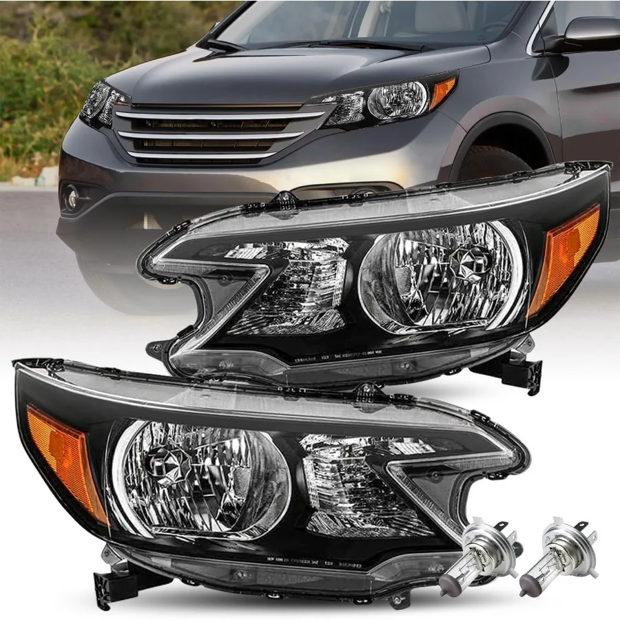 

Headlight Assembly Replacement for 2012 2013 2014 Honda CRV OE Style Headlamp Halogen Head Light Lamp Front Light with Bulbs Le