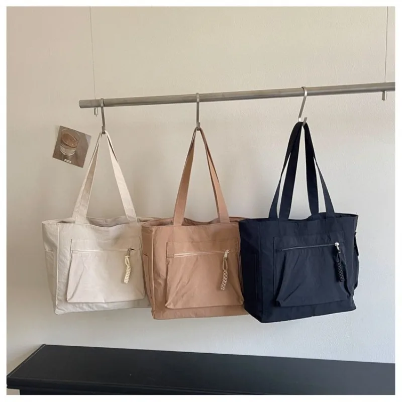 CEEKAY Nylon-Tragetasche mit Reißverschlussfach vorne, Seilanhänger, Tragegriff, vielseitig einsetzbar, für den täglichen Gebrauch, lässig, große Kapazität, Damenhandtasche – Detail 22