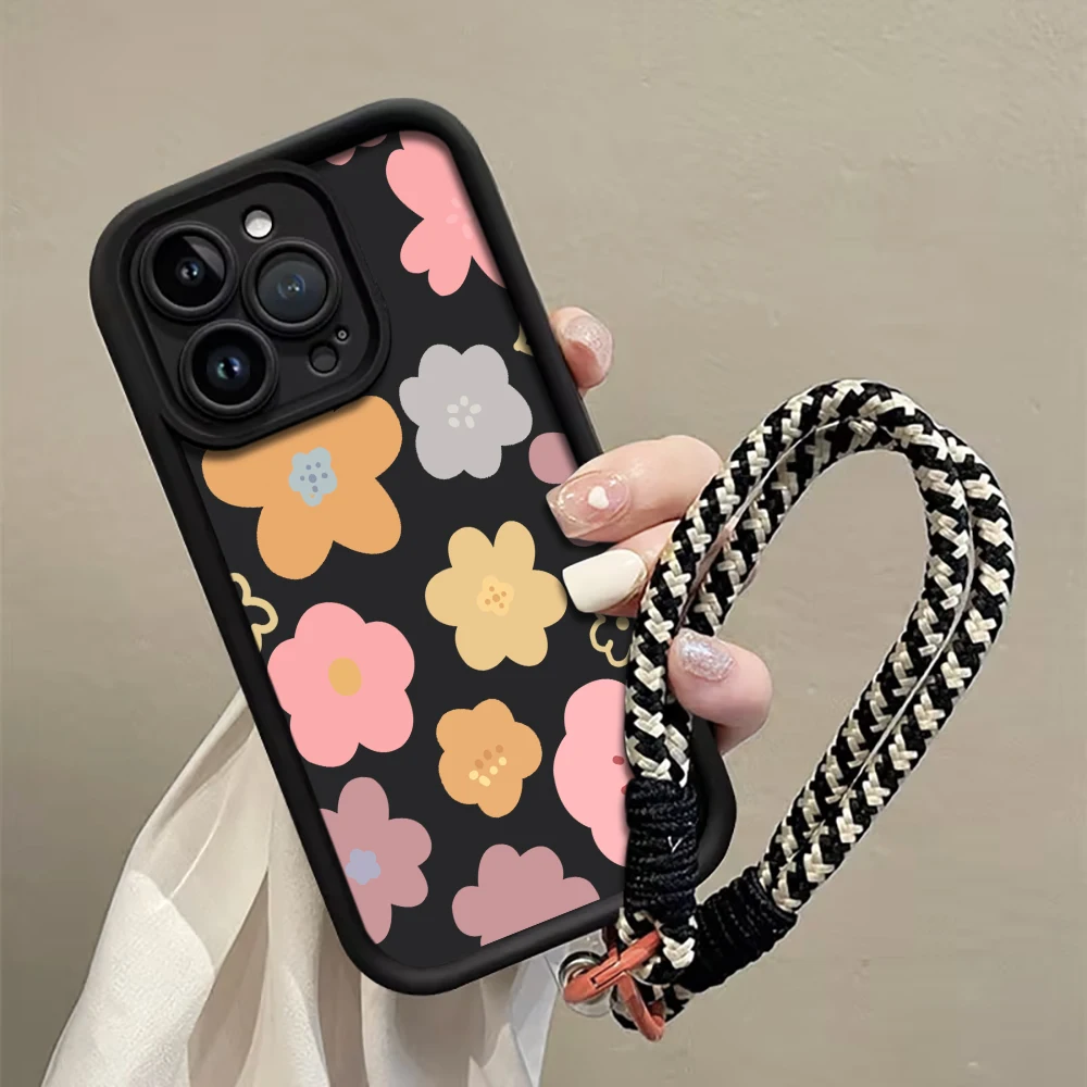Macaron-Blumen-Handyhülle mit Trageschlaufe für Samsung Galaxy Note 20 Ultra S25 S26 S24 Plus S24 S23FE S24 S25 Ultra Silikonhülle – Detail 1