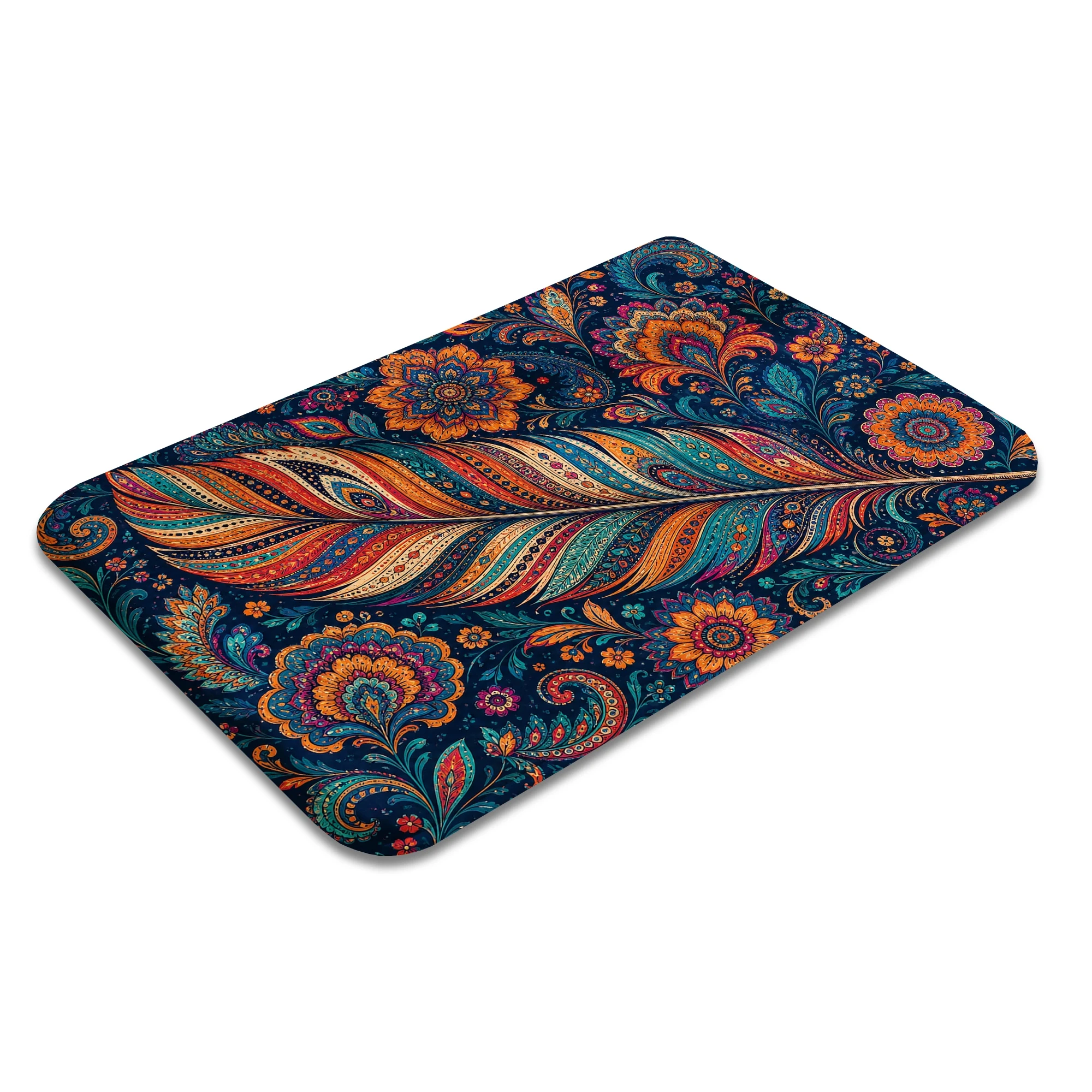 Bath mat anti slip absorbent bathroom carpet bathtub shower soft floor carpet Bohemian theme