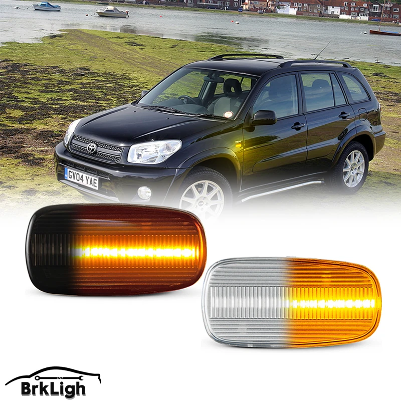 

2x Dynamic Amber LED Side Marker Light Turn Signal Lamp For Toyota Prius Kluger Wish RAV4 Altezza Crown Land Cruiser Isis Lexus