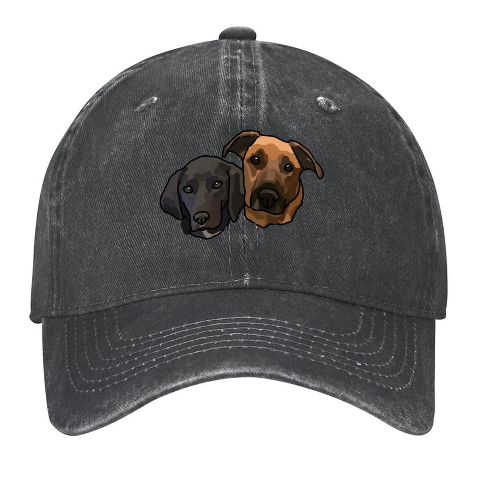 

Puppy Siblings - Black Lab and Tan/Brown Doggo Baseball Cap Gentleman Hat Golf Cap black Rugby Men Women's