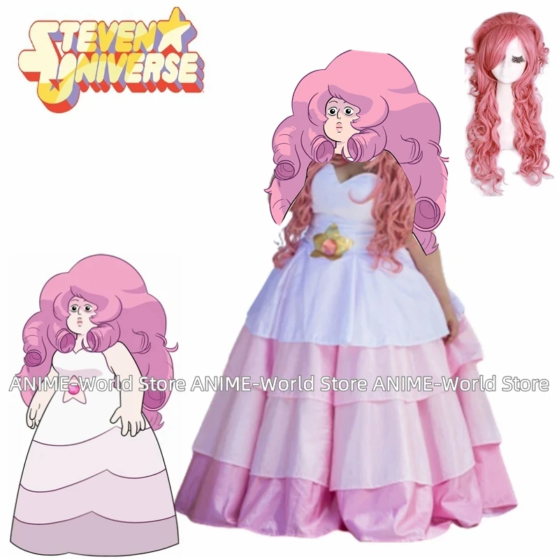 Steven Universe Rose Quartz Pinkl Dress Cosplay Custom Wig Custom size