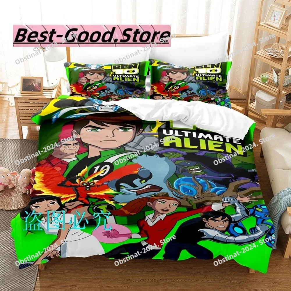 

Hot Ben10 Ultimate Bedding Set Single Twin Full Queen King Size Bed Set Kids Bedroom Duvetcover Sets Anime Bed Sheet Set