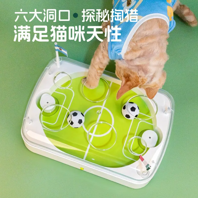 Smart Cat Soccer Toy - Interactive Sensor Kicking Football Game & Puzzle Toy for Cats