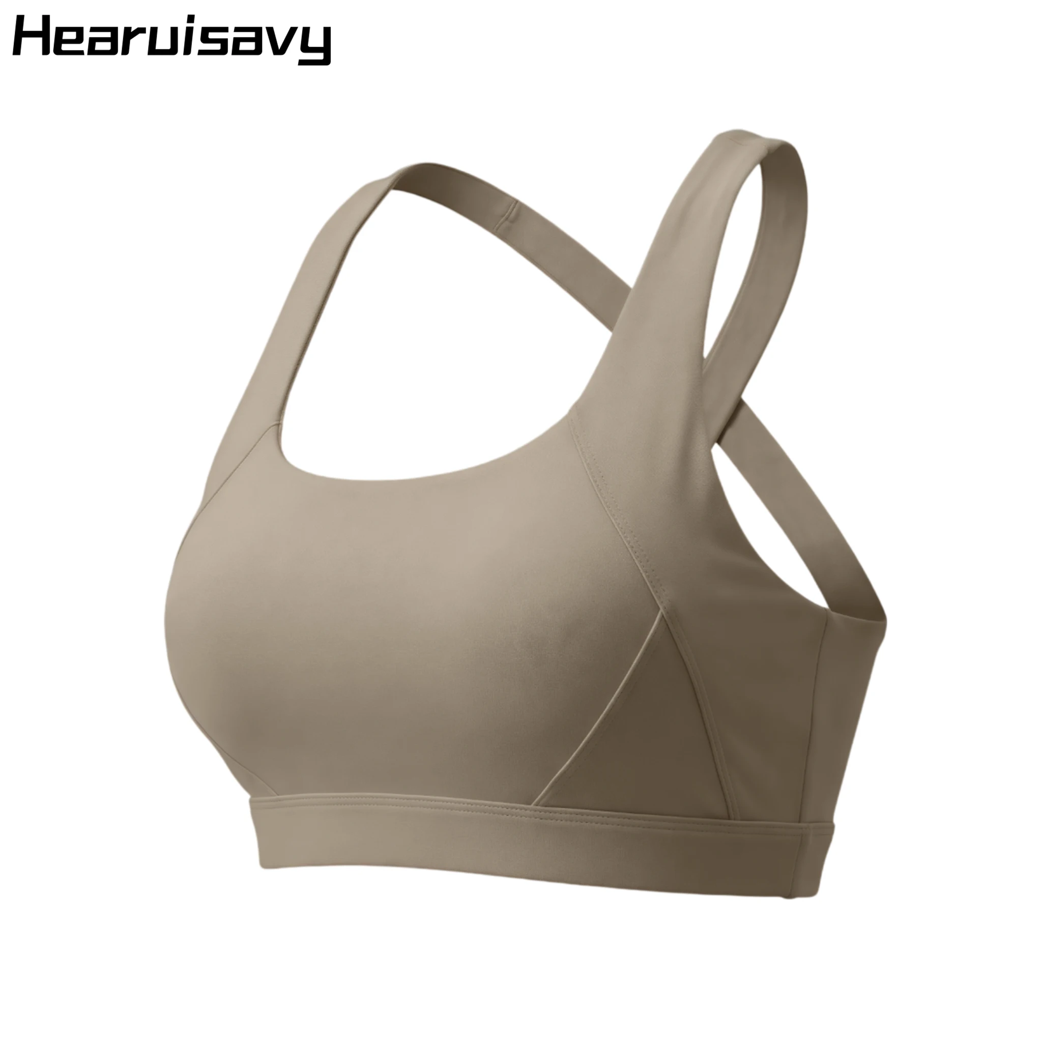 Hearuisavy Women's Sports Bra Cross Back Yoga Crop Top Workout Gym Sportswear Breathable Shockproof Push Up Running Fitness Top