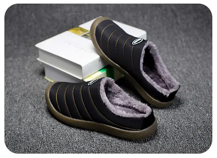 Men's Winter Warm Cotton Mop with Soft Sole and Thick Cotton Winter Boots, Indoor and Outdoor Couple's New 2025 Casual Shoes