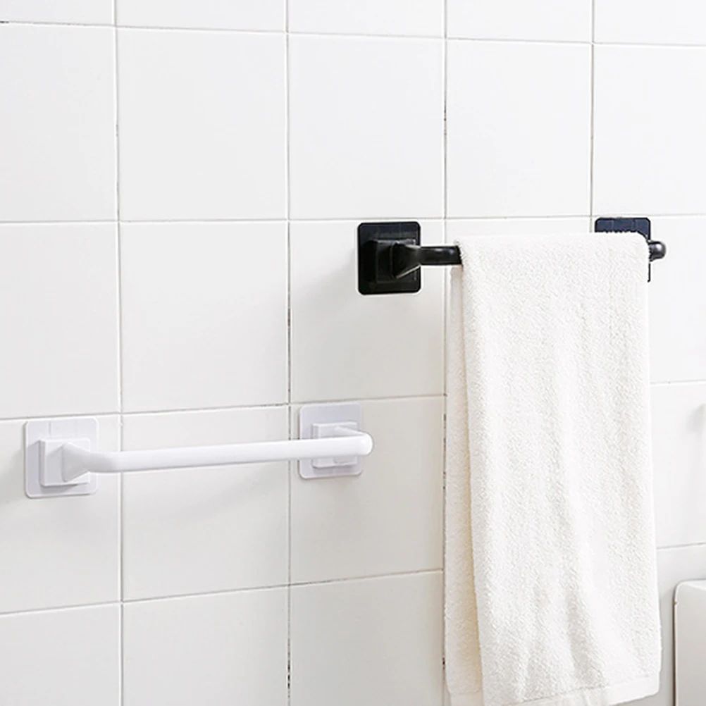 

34Cm Plastic Bar Modern Single Rack No Drill Bath Towel Holder For Bathroom Kitchen Sturdy Waterproof Pp Easy Assembly Smooth